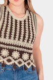Blusa tejida sin mangas