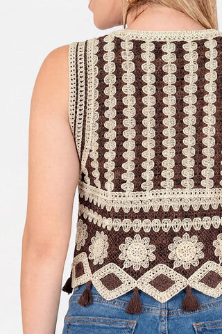 Blusa tejida sin mangas