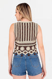 Blusa tejida sin mangas