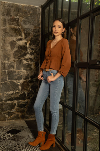 Jeans skinny de tiro alto
