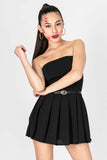Vestido strapless corto