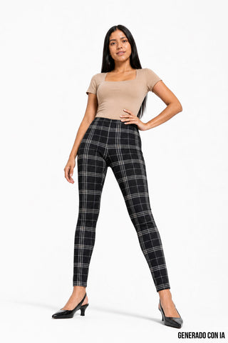 Legging básico de cuadros