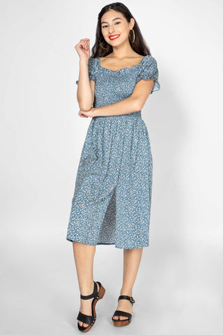 Vestido midi con estampado floral