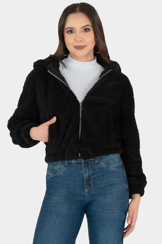 Chamarra corta con gorro