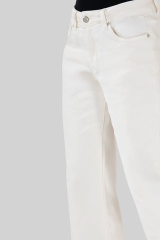 Jeans wide leg tiro alto