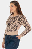 Suéter corto animal print
