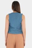 Chaleco denim con escote en v