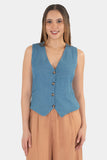 Chaleco denim con escote en v