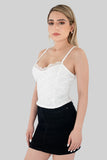 Blusa crop de tirantes de encaje