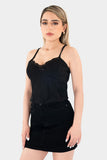 Blusa crop de tirantes de encaje