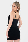 Blusa crop de tirantes de encaje