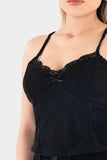 Blusa crop de tirantes de encaje