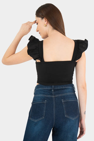 Blusa de tirantes con olanes