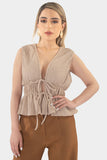 Blusa sin mangas con amarre delantero