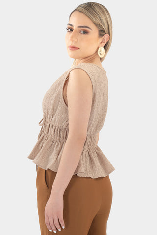 Blusa sin mangas con amarre delantero