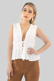 Blusa sin mangas con amarre delantero