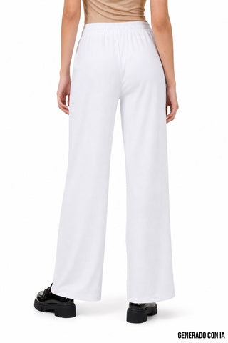 Pantalón recto con elástico