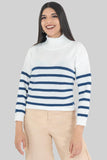 Suéter a rayas de cuello alto