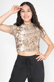 Playera crop animal print