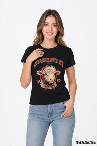 Playera de manga corta con estampado