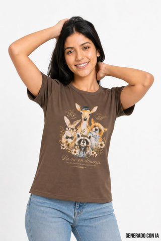 Playera de manga corta con estampado