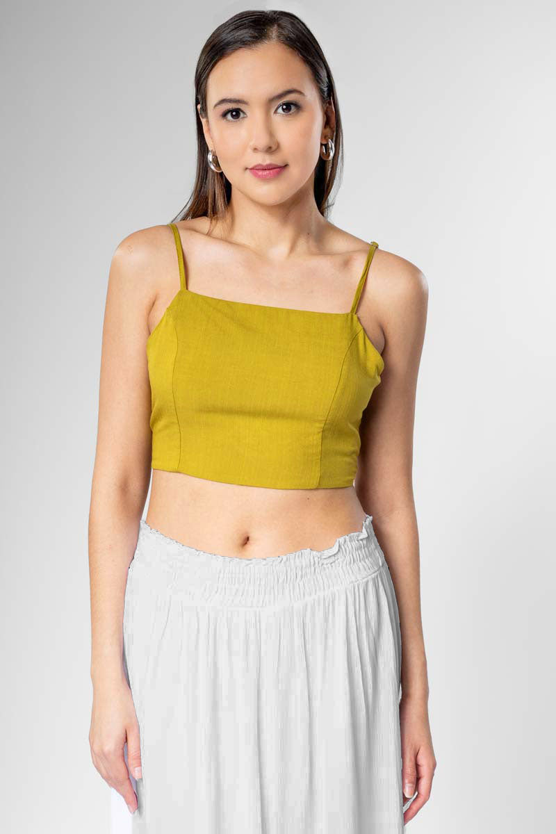 Crop Top Blusa De Tirantes Amarilla Blusas Para Mujer Desde Pesos