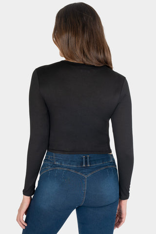 Playera crop de manga larga