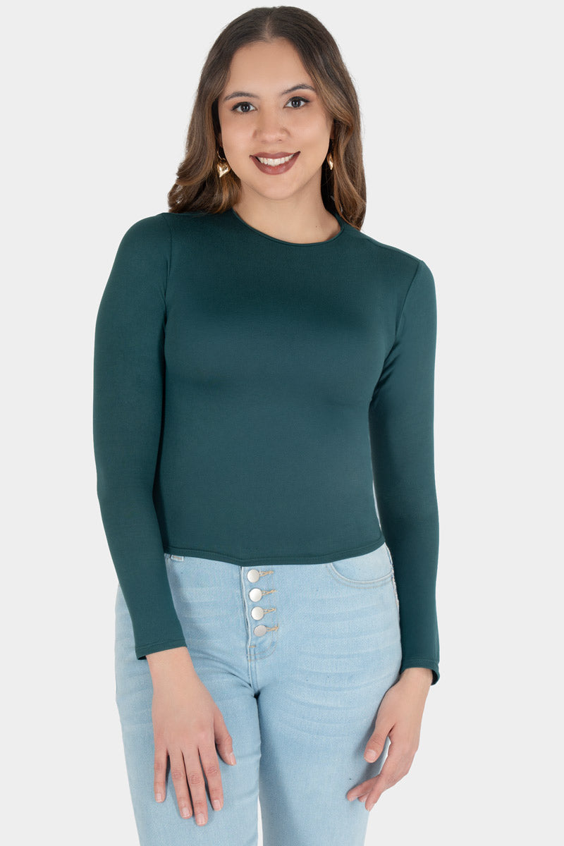 Playera crop de manga larga