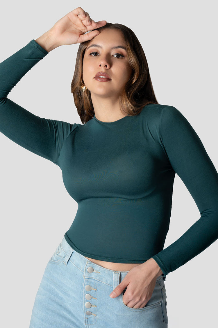 Playera crop de manga larga