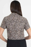 Camisa animal print de manga corta
