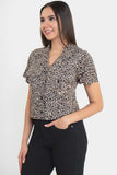 Camisa animal print de manga corta