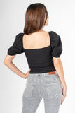 Blusa manga corta abullonada look corset (7452390293546)