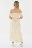 Vestido midi de hombros descubiertos