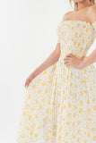 Vestido midi de hombros descubiertos