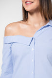 camisa asimetrica a rayas con un hombro descubierto (7394215952426)