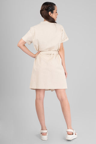 Vestido con botones manga corta