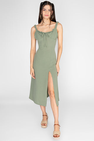 Vestido midi con abertura