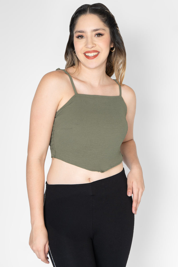 Blusa crop de tirantes
