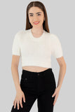 Blusa crop de manga corta