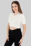 Blusa crop de manga corta