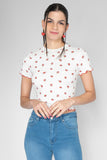 Playera de manga corta con flores