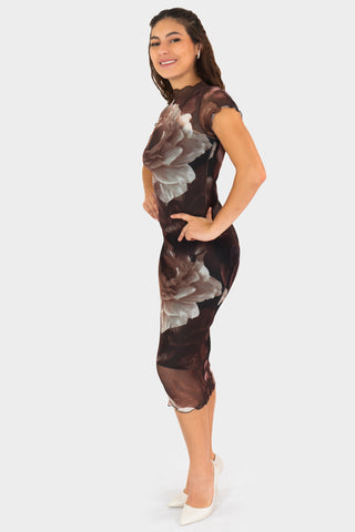 Vestido midi de cuello alto