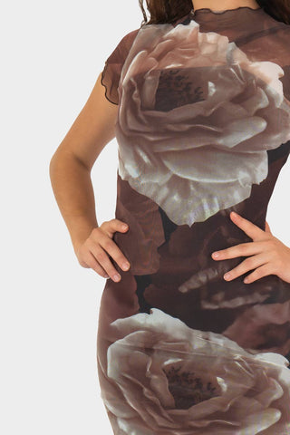 Vestido midi de cuello alto