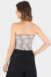 Blusa crop strapless