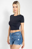 Playera crop manga corta