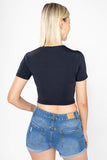 Playera crop manga corta