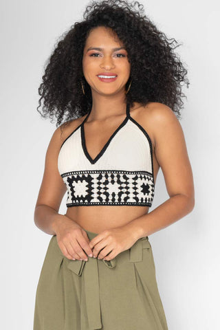 Blusa tipo top tejida