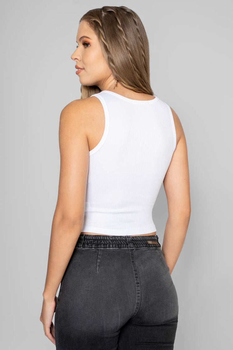 Playera crop sin mangas