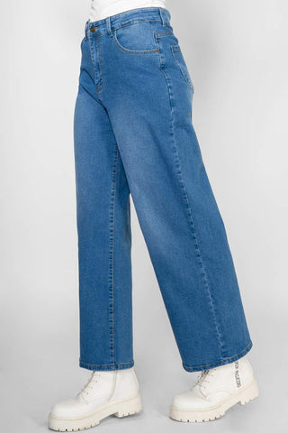 Jeans ancho tiro alto