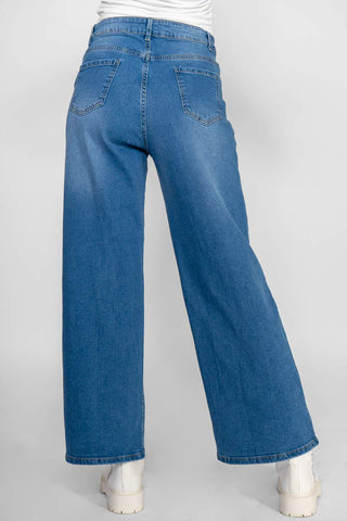 Jeans ancho tiro alto